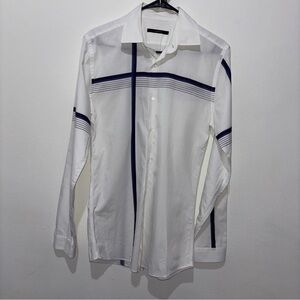 Gucci White and Blue Dress Shirt Size 15.5